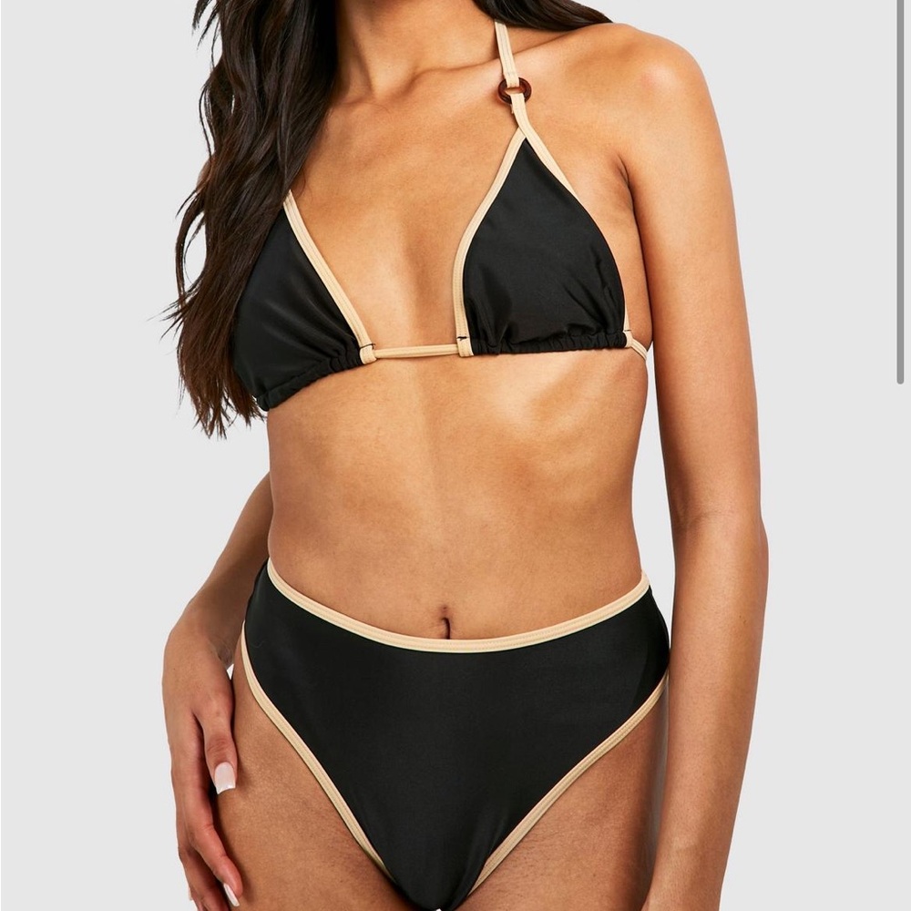 NWT Tall Contrast Trim Bikini Set